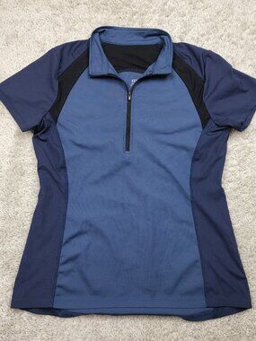 Kerrits Womens Equestrian Riding Shirt Blue Medium M  Pullover Half Zip Stretch